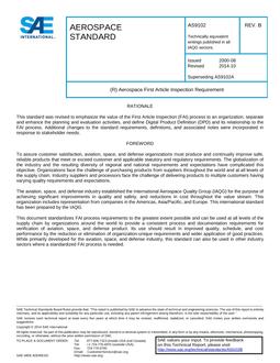 SAE AS9102 Revision B SAE AS9102 Revision B