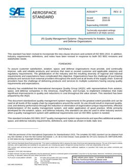 SAE AS9100 Revision D SAE AS9100 Revision D