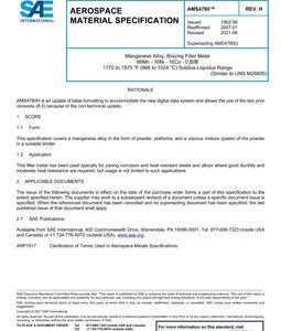 SAE AMS4780 Revision H