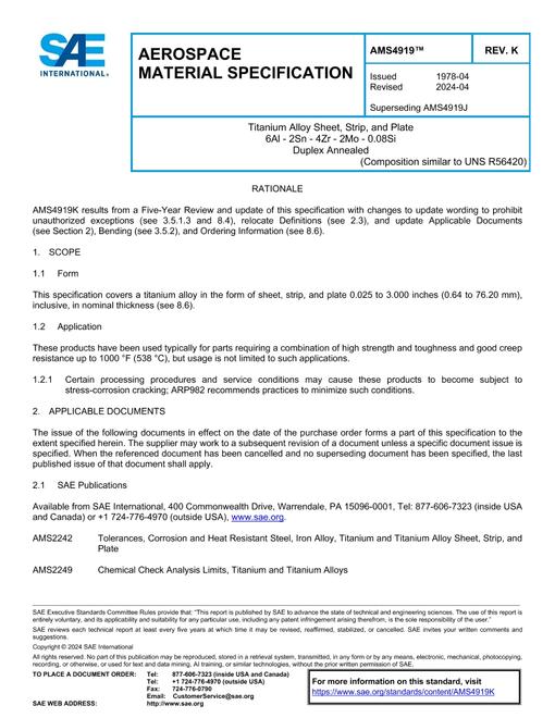 SAE AMS4919K